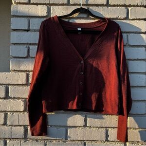 BP. Cropped Cardigan in Brown - Size XL